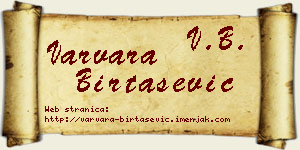Varvara Birtašević vizit kartica